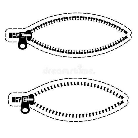 Zipper Black Symbols Stock Vector Image Of Horizontal 23413184