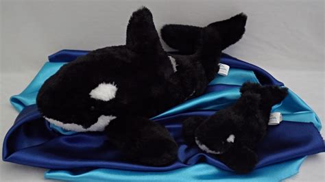 Vintage Stuffed Animals Details About Sea World Killer Whale Orca Plush