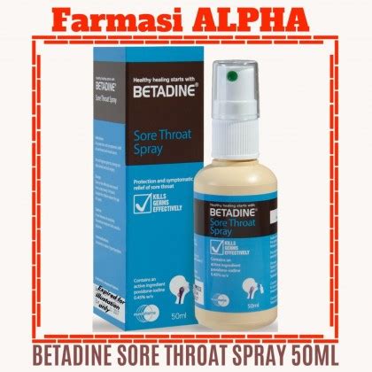 Betadine throat spray is an antiseptic that: Betadine Sore Throat Spray 50ml