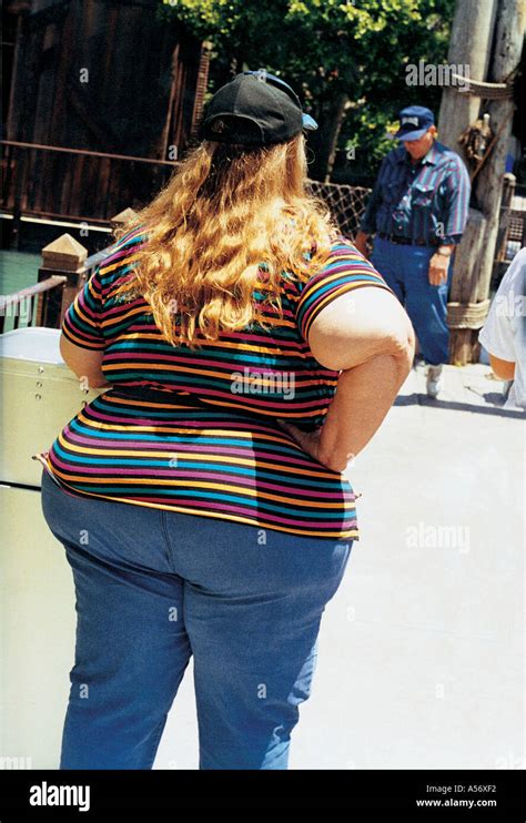 fat obese funny woman women in jeans times square new york new york ny ny usa united states of