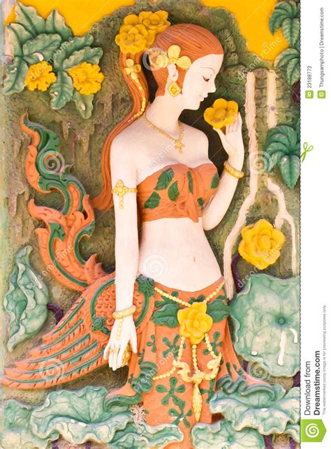 Clay Carven Wall Art Painting Stock Image Image Of Lady
