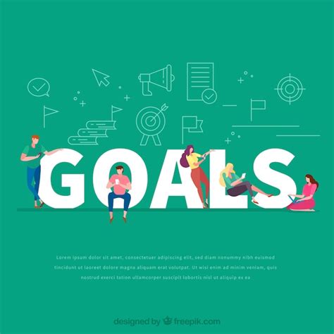 Goals Word Concept Free Vector
