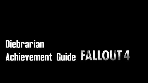 This dlc is very short and all four trophies are story related. Fallout 4 - "Diebrarian" achievement/trophy guide (Nuka-World DLC) - YouTube