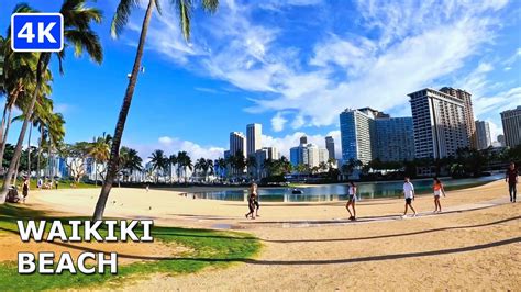 4k Waikiki Beach In Honolulu Hawaii Virtual Walking Tour Youtube