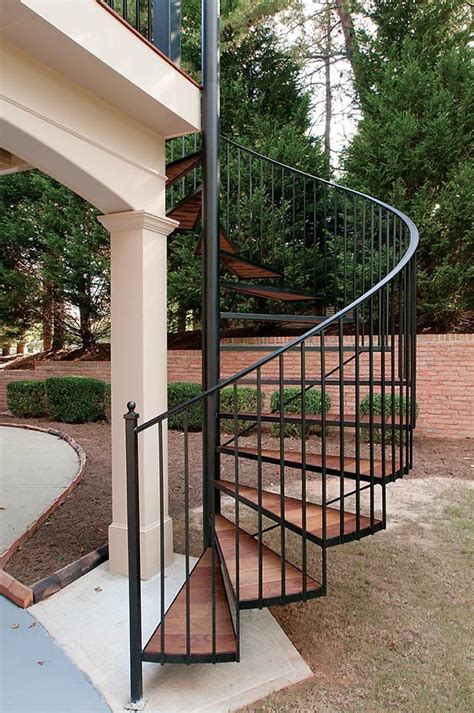 Exterior Spiral Stairs Add A Modern Flair To Your Multi Level Deck Or