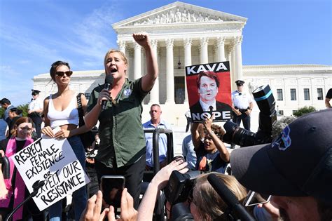The Scene During A Protest March And Rally In Washington Against Supreme Court Nominee Brett M