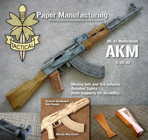 Toys And Hobbies 1 Size Firearms Diy Handmade Toy Ak47 Assault Rifle 3d