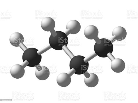 Butane 3d Molecular Structure Isolated On White Background Chemistry