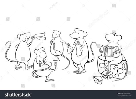 Mice Dancing Stock Illustration 208966027