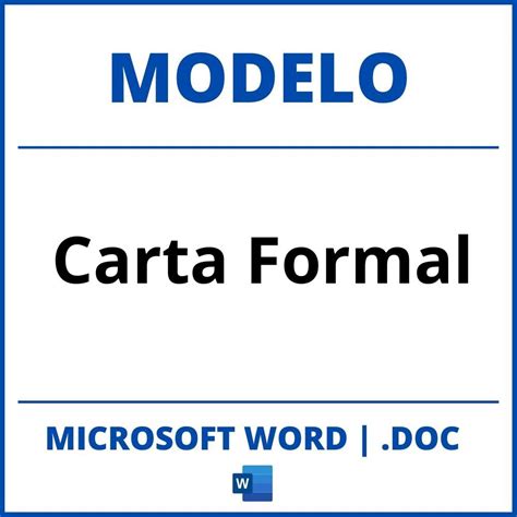 Modelo De Carta Formal Word