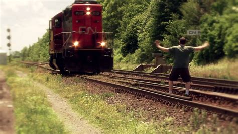 Idiot Almost Kills Himself Jumping In Front Of Train Youtube