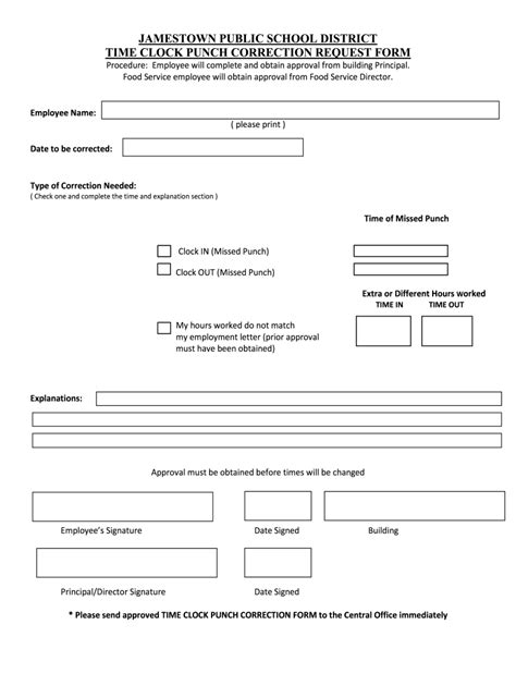 Printable Time Clock Correction Form Fill Online Printable Fillable