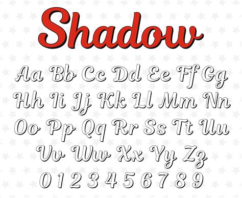 Shadow Font Ttf Svg Png Shadow Letters Font Shadow Cursive Etsy