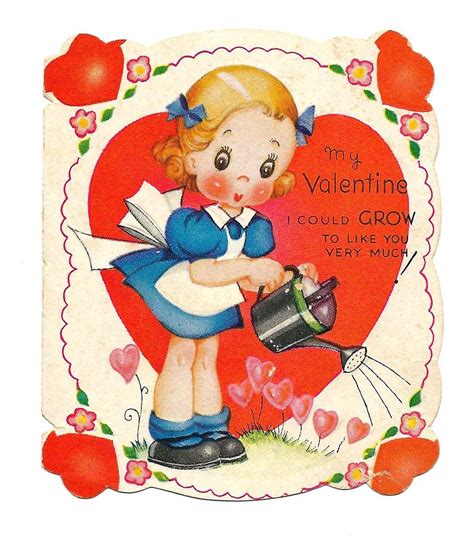 Vintage Childs Valentine Card My Valentine I Could Grow To Like You