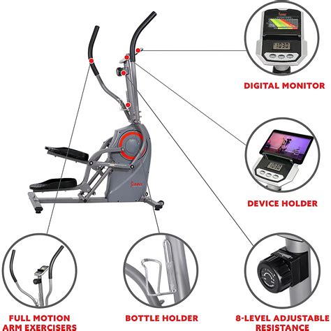 Sunny Health And Fitness Performance Cardio Climber Elliptical Trainer