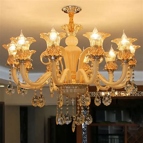 Gold Crystal Chandelier Luxury Living Room Decoration Lamp Dining Room