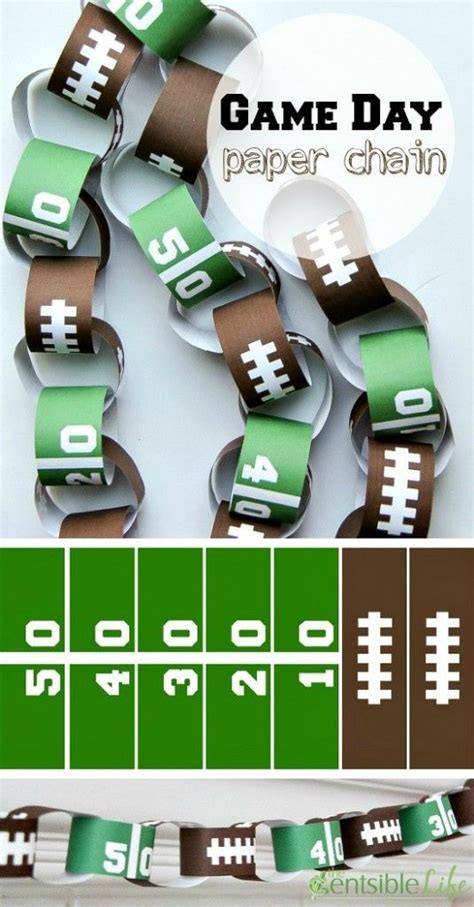 Free Printable Game Day Paper Chain Football Birthday