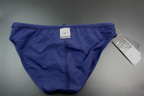Speedo Men Navy Blue Solar Nylon Swim Brief Bikini Swimwear Swimsuit Ebay