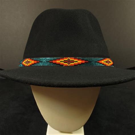 Turquoise Beaded Hatband Beaded Hat Bands Beaded Hat Hat Band