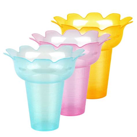 Yocup Company Yocup 16 Oz Assorted 3 Colors Flower Shaped Snow Cone Cup 200 Case