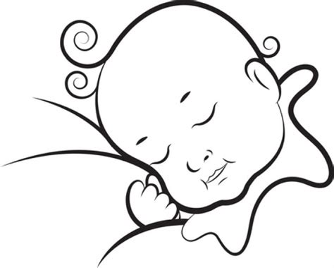 Outline Drawing Of A Sleeping Baby Clip Art Library