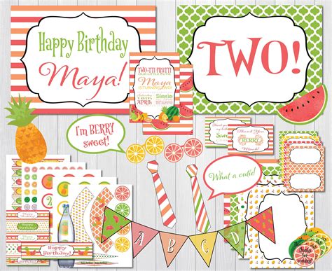 Tutti Frutti Party Printables Digital Printable Party Package