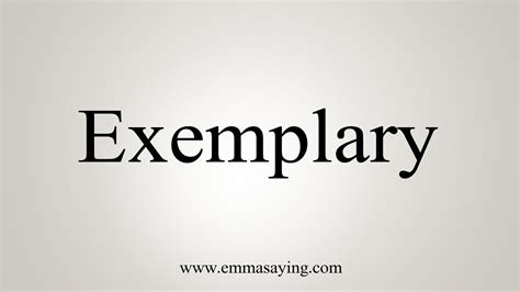 How To Pronounce Exemplary New Update