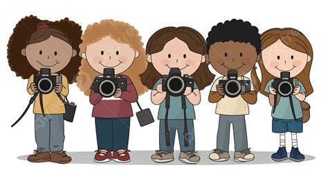 사진을 찍는 아이들의 클립 아트 그룹 그림의 날 클립 아트 미술 설계 배경 일러스트 및 사진 무료 다운로드 Pngtree