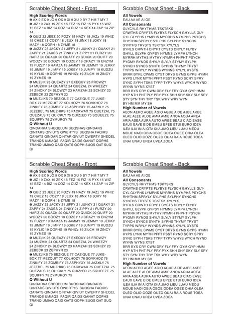 Scrabble cheat be used to cheat at scrabble ©, words with friends ©, lexulous, literati, wordfeud, and other word games. Scrabble Cheat Sheet Download Printable PDF | Templateroller