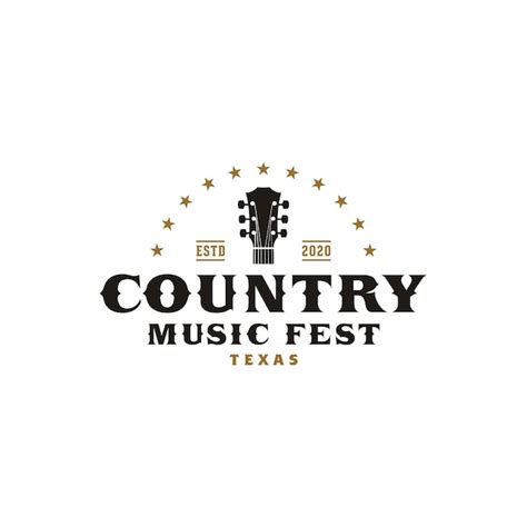 Country Music Western Retro Logo Template Vector Premium Download