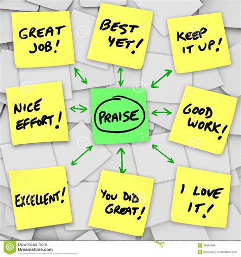 Praise Positive Reviews And Comments On Sticky Notes Stock Illustration ...