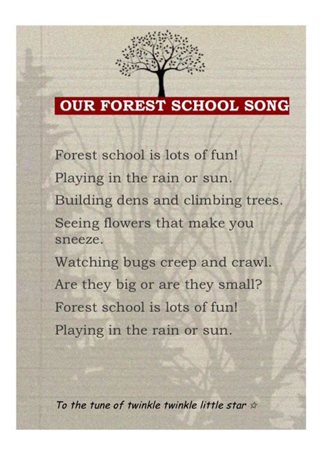 Our Forest School Song Forest School Activities School Songs