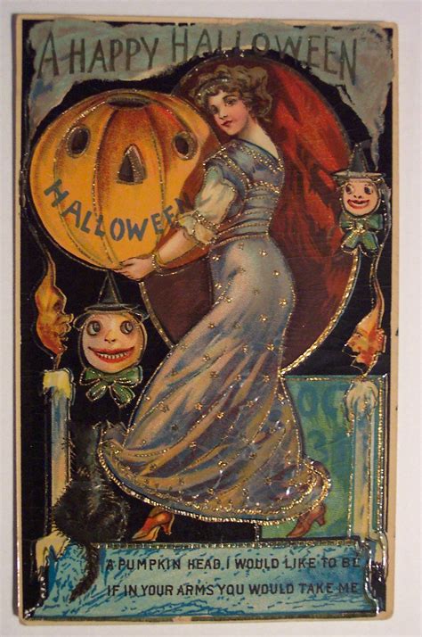 Vintage Halloween Postcard In 2020 Vintage Halloween Cards Victorian