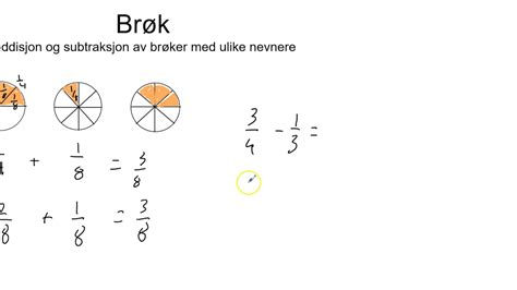 Hvor mange jordbær har de tilsammen? Grunntall 8 Kap 2 Brøk 4 Addisjon subtraksjon ulik nevner ...