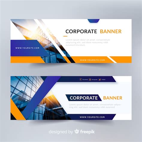 Free Vector Abstract Banner Templates With Photo