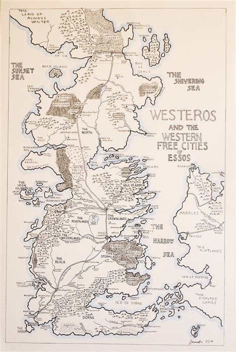 Westeros And The Western Free Cities Of Essos Mapping Memories