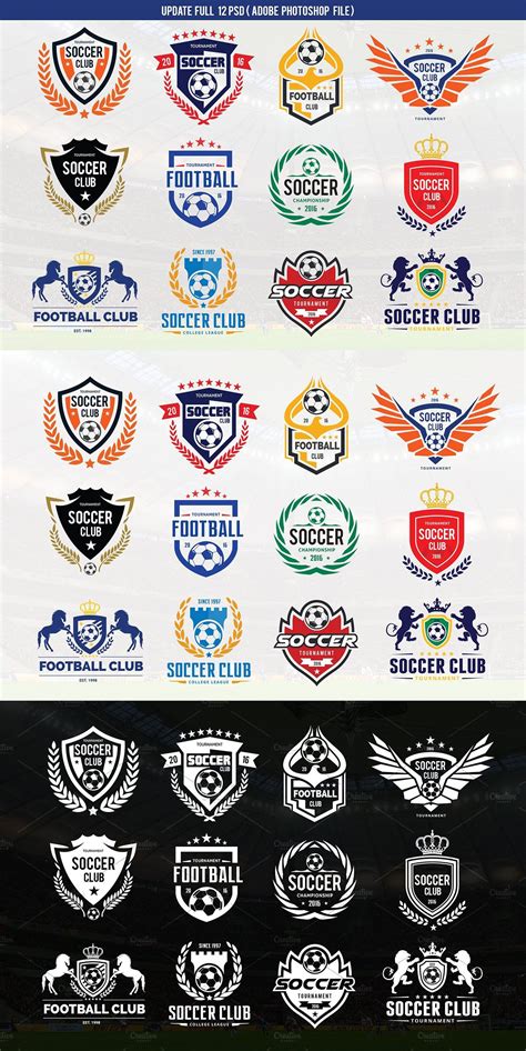 Football Logo Set Vectorpsd Football Logo Design Team Logo Design
