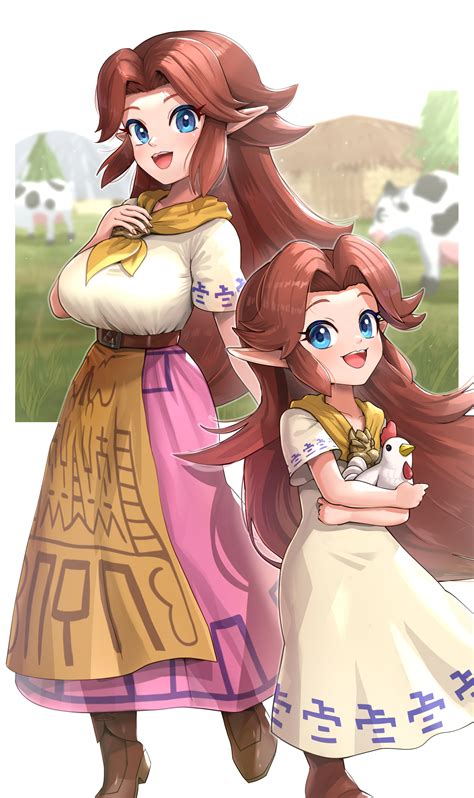 Cucco Cremia And Romani The Legend Of Zelda And 1 More Drawn By