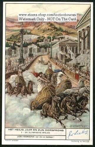 Ancient Greek Olympic Games Chariot Races C60 Yo Card Ancient Greek