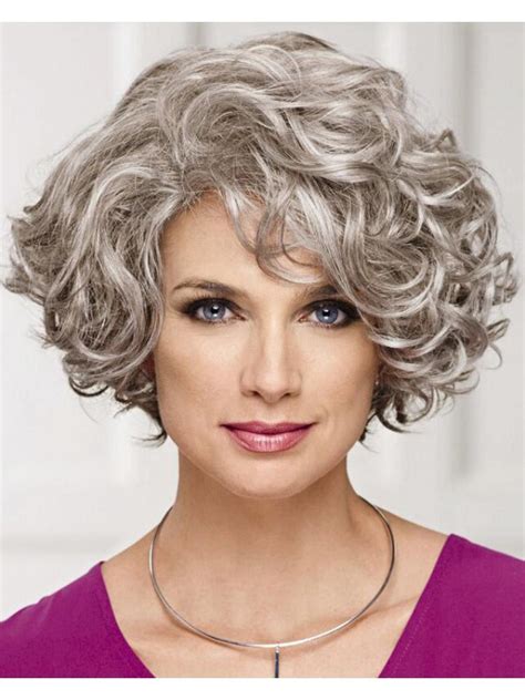 Capless Short Synthetic Hair Curly Bobs Wig Wigs For Older Women
