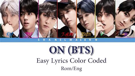 Bts방탄소년단 On Easy Lyrics Color Coded Romeng Youtube