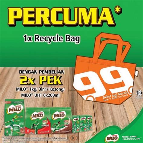 #99speedmart | 171k people have watched this. 19 Sep 2020 Onward: 99 Speedmart Milo Free Recycle Bag ...