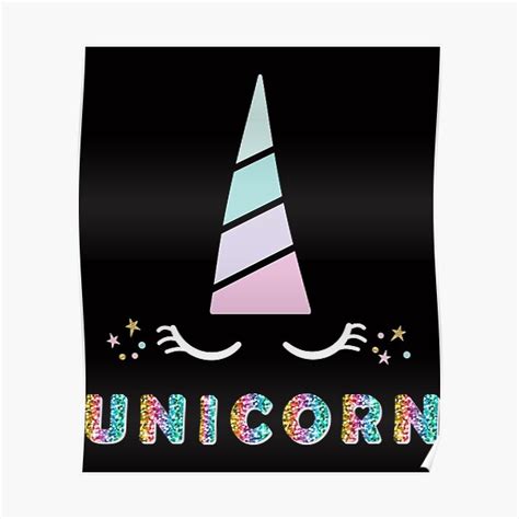 Rainbow Unicorn Glitter Horn Poster For Sale By Imutobi Redbubble