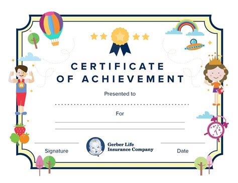 Best Certificate Of Achievement Template For Kids Certificate Of