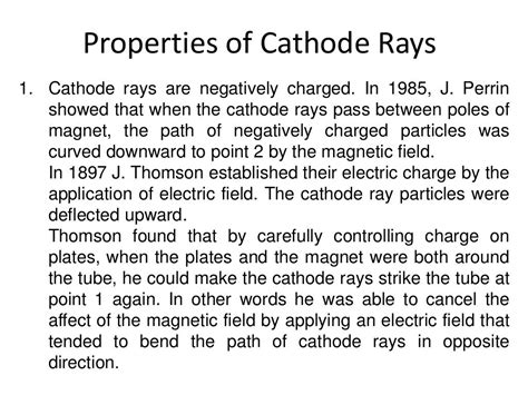 Properties Of Cathode Rays