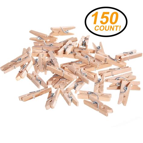 Ram Pro Mini Natural Wood Clothespins 150 Pieces Mini Clothespins