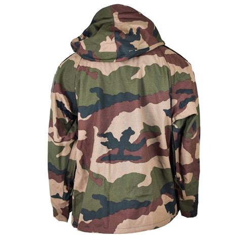 Genuine French Army Waterproof Trilaminate Jacket Cce Camo Hooded Rain