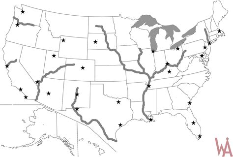 Blank Us Map With Rivers – Map Vector