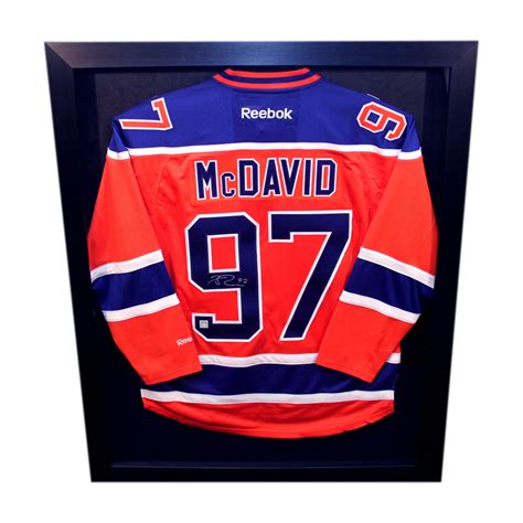Connor Mcdavid 97 Autographed And Framed Edmonton Oilers Orange