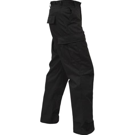 Black Military Bdu Pants With Zipper Fly Cotton Polyester Twill